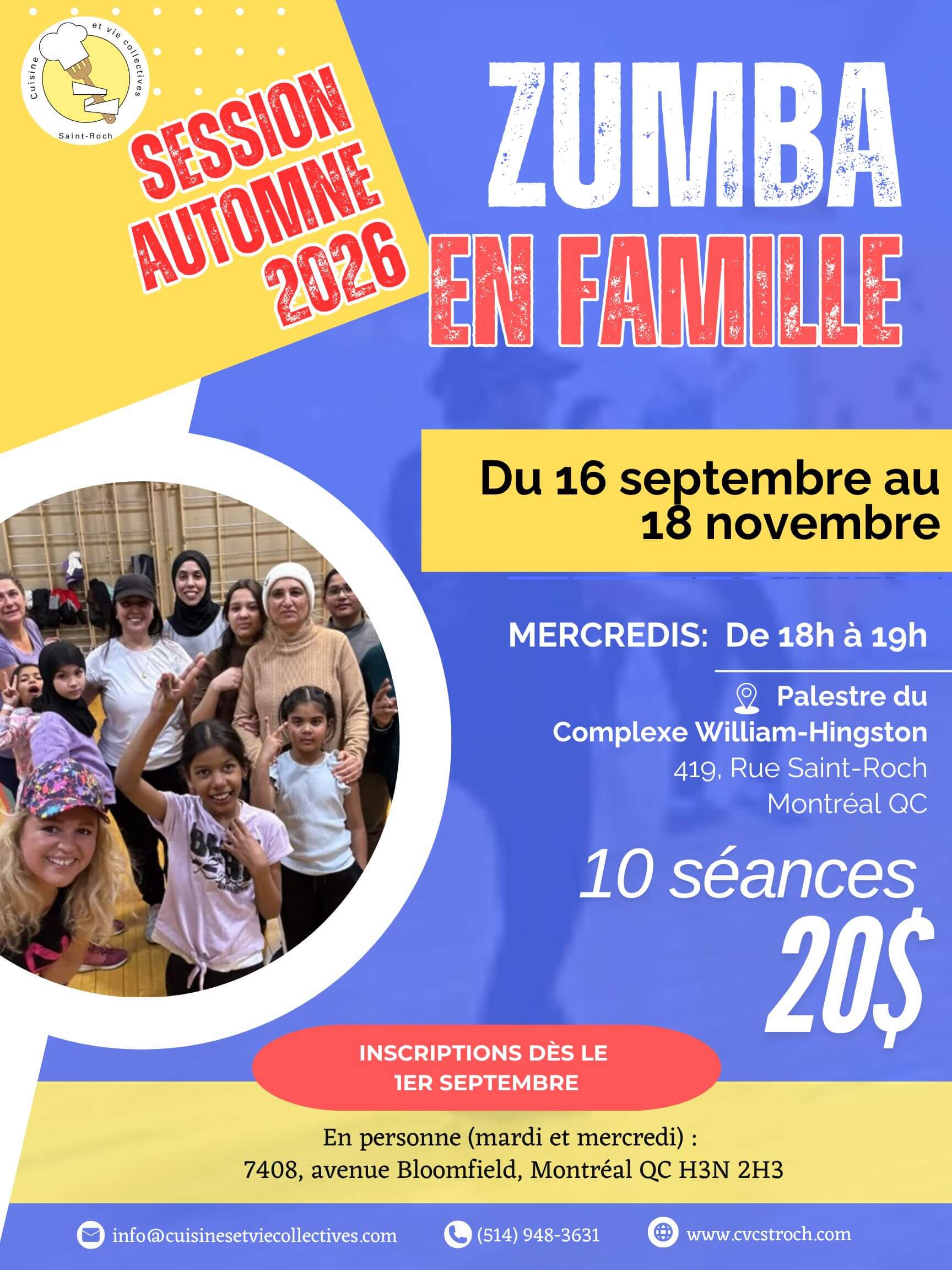 Image de l'article Session Automne 2026– Inscription aux cours de Zumba famille!