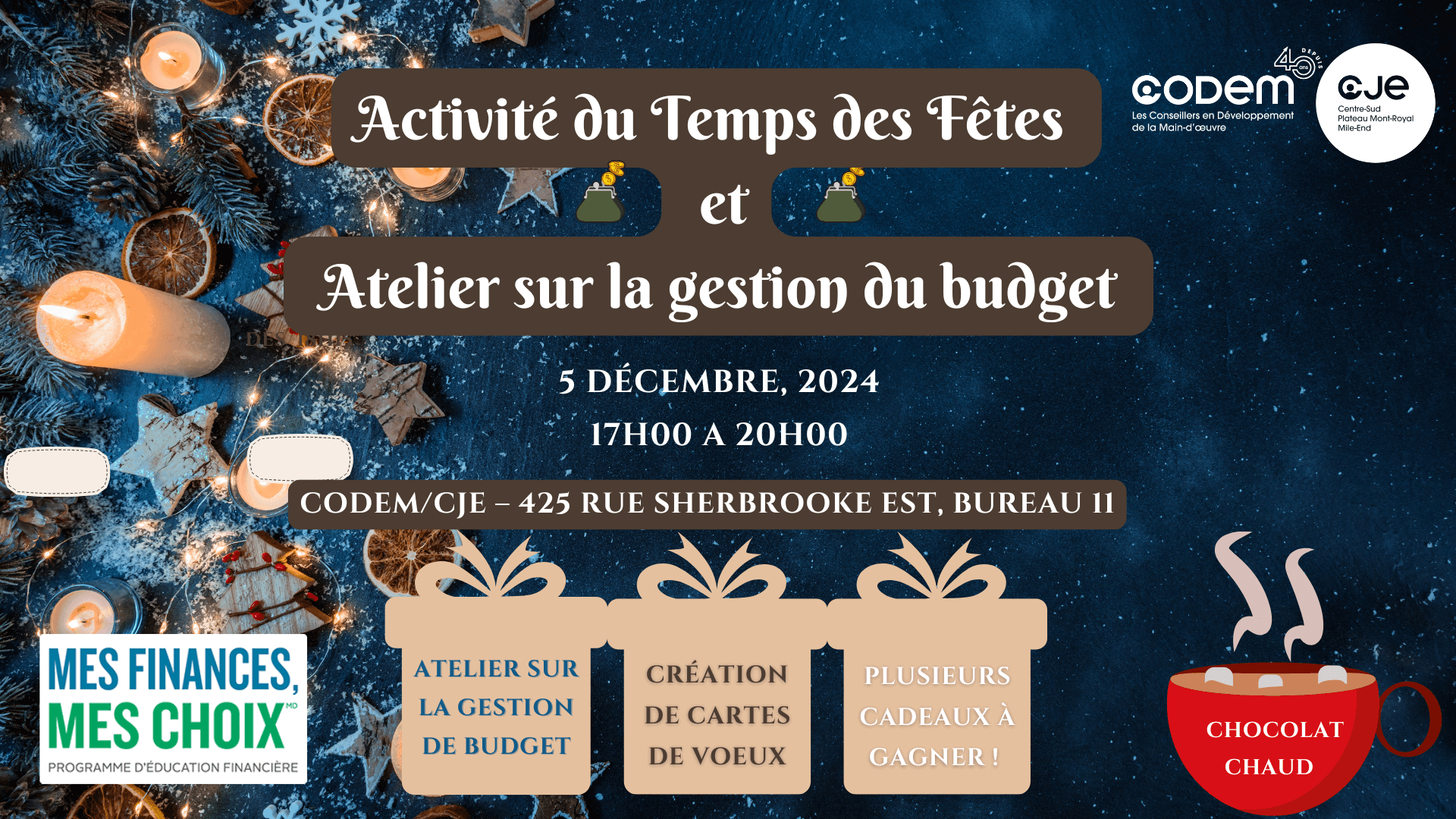 Image de l'article Activité du Temps des fêtes et atelier sur la gestion du budget