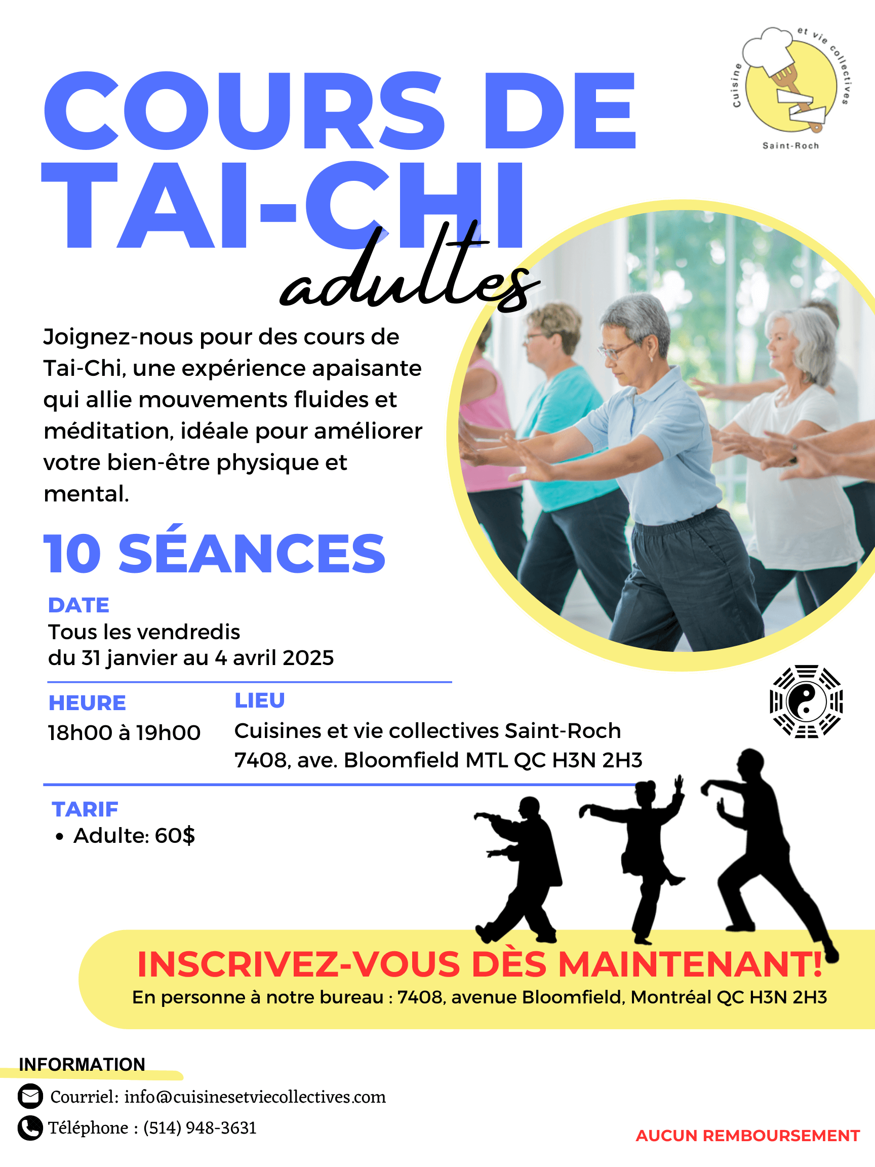 Image de l'article Session Hiver 2025 – Inscription aux cours de Tai Chi !