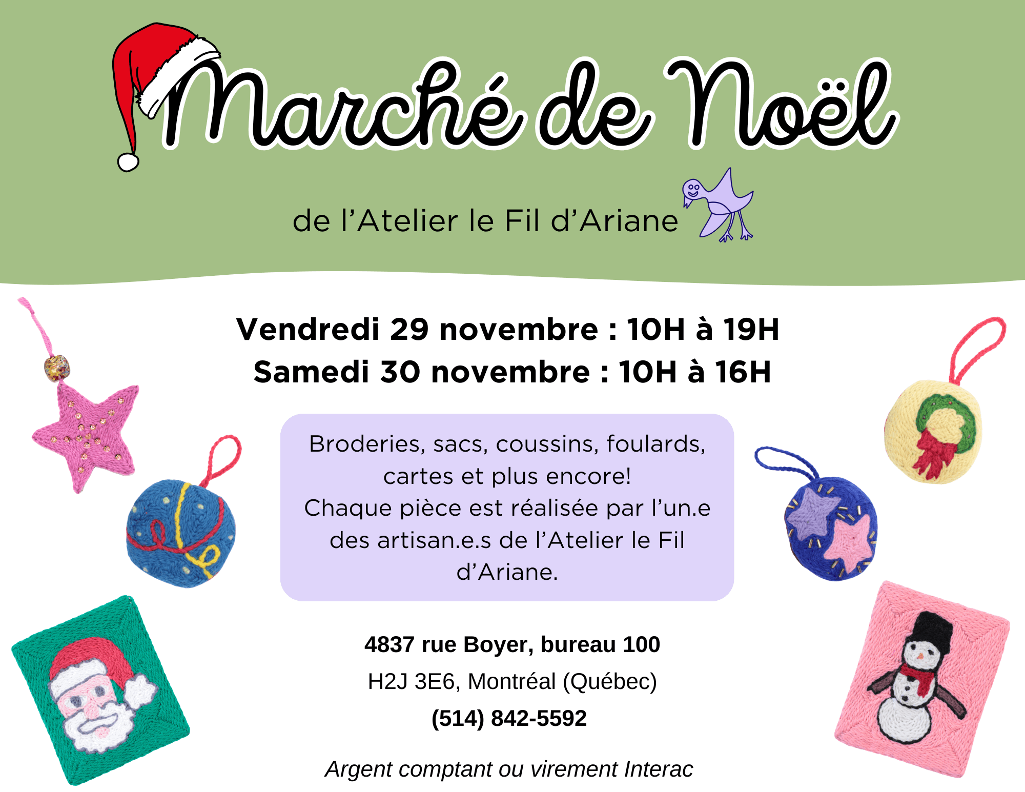Image de l'article Marché de Noël 2024 – Atelier le Fil d’Ariane