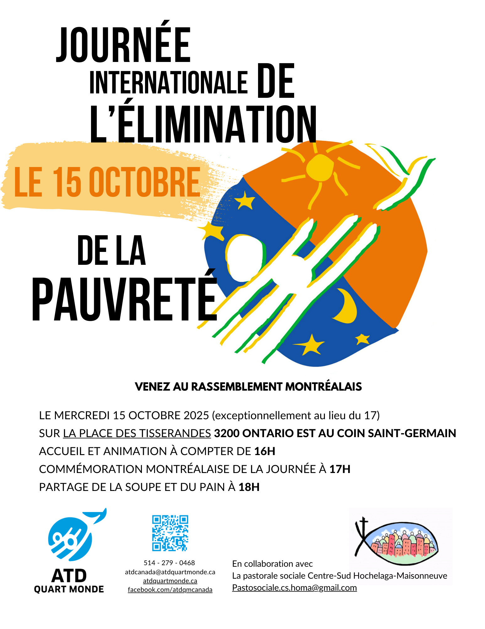Image de l'article Commémoration Journée élimination de la pauvreté 15 octobre 17h