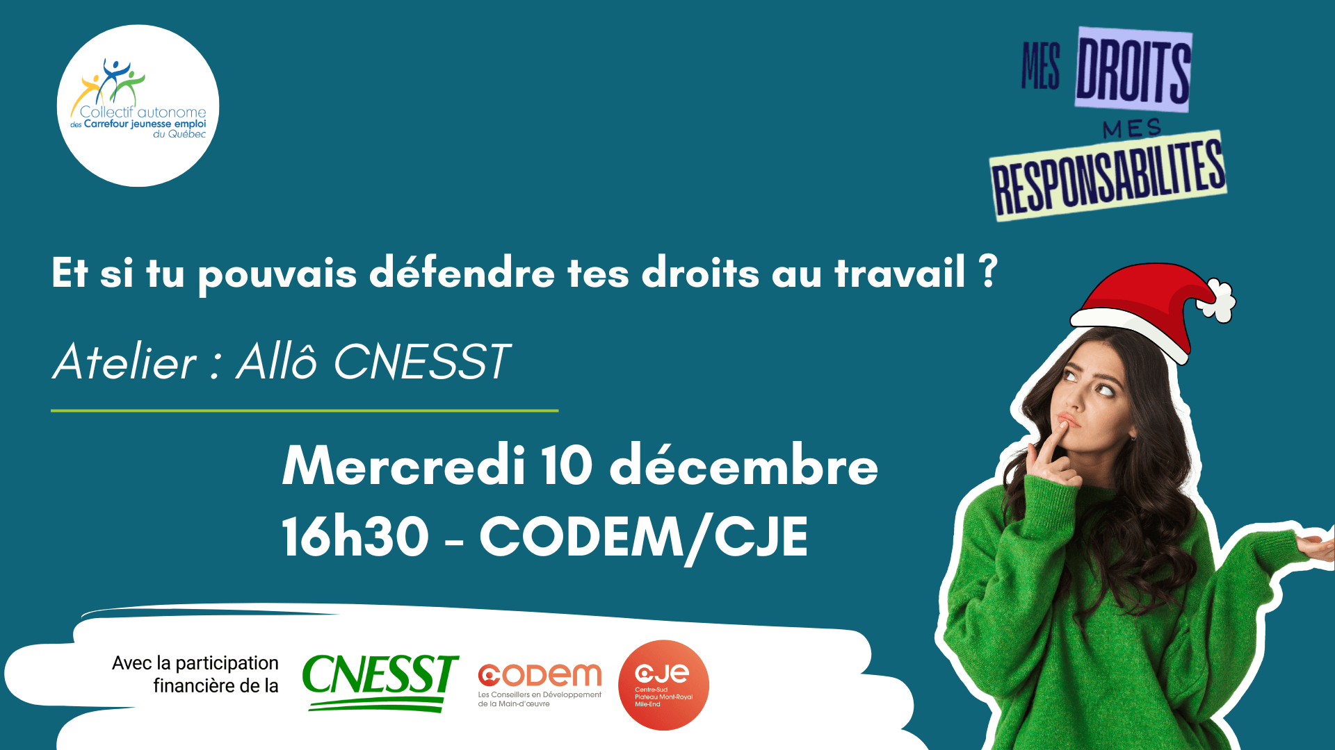 Image de l'article Atelier – Mes droits, mes responsabilités – Allô CNESST