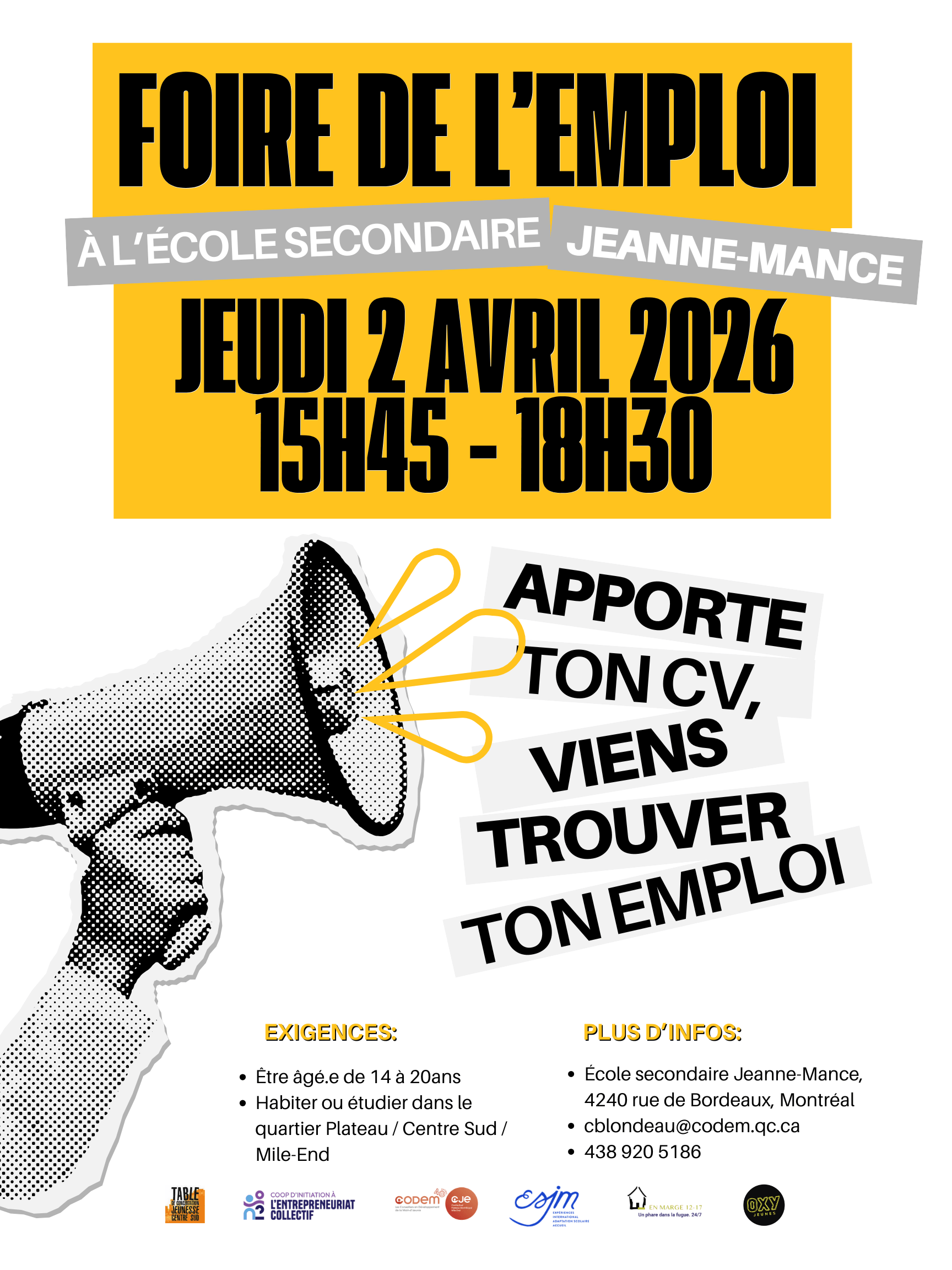 Image de l'article Foire de l’emploi jeunesse – à l’école Jeanne-Mance