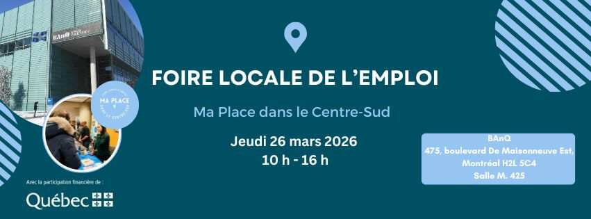Image de l'article Foire de l’emploi – Ma Place dans le Centre-Sud – 26 mars