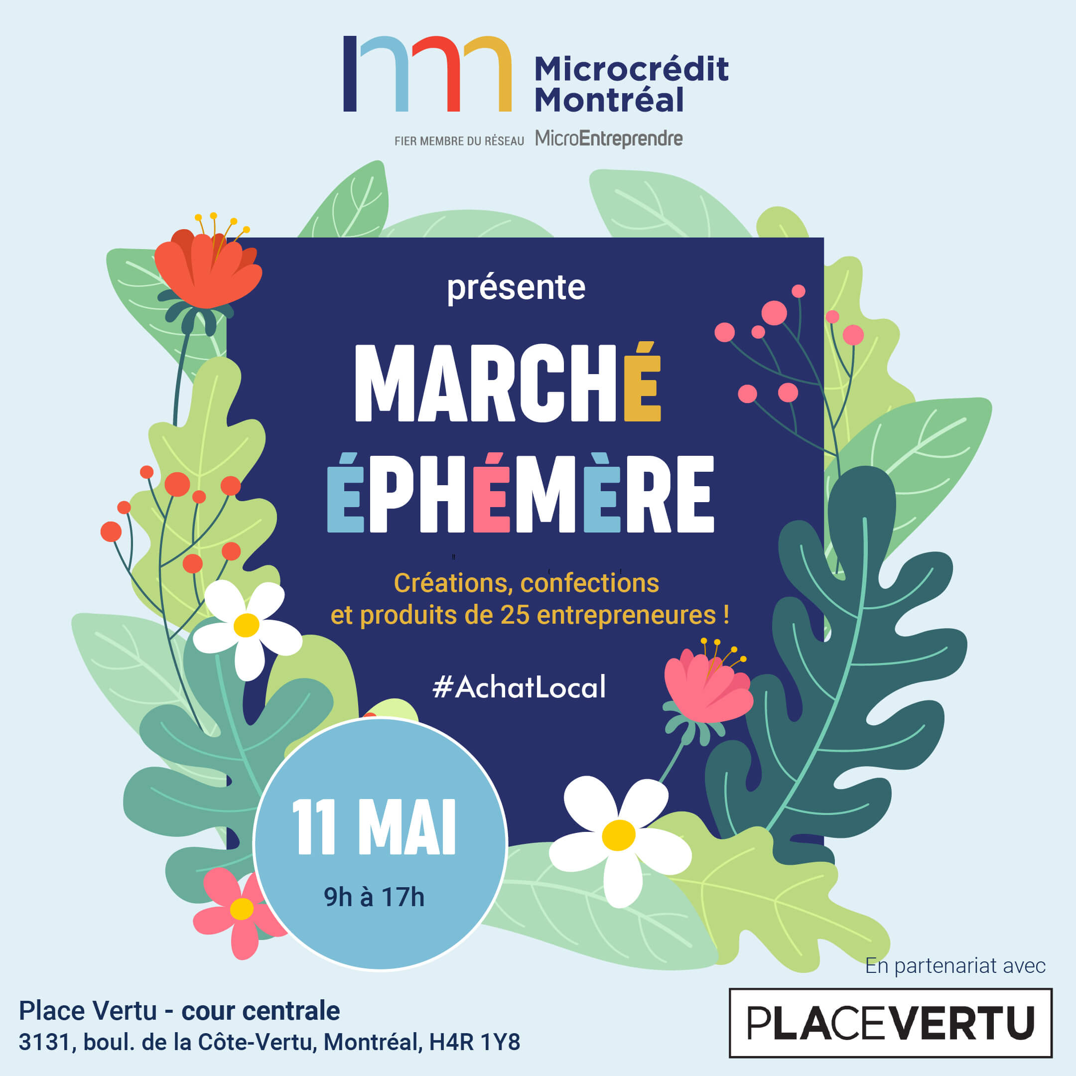 Image de l'article Marché éphémère à la Place vertu-samedi, 11 mai:  une occasion de soutenir l’entrepreneuriat féminin à Montréal