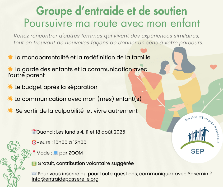 Image de l'article Groupe d’entraide et de soutien : Poursuivre ma route avec mon enfant