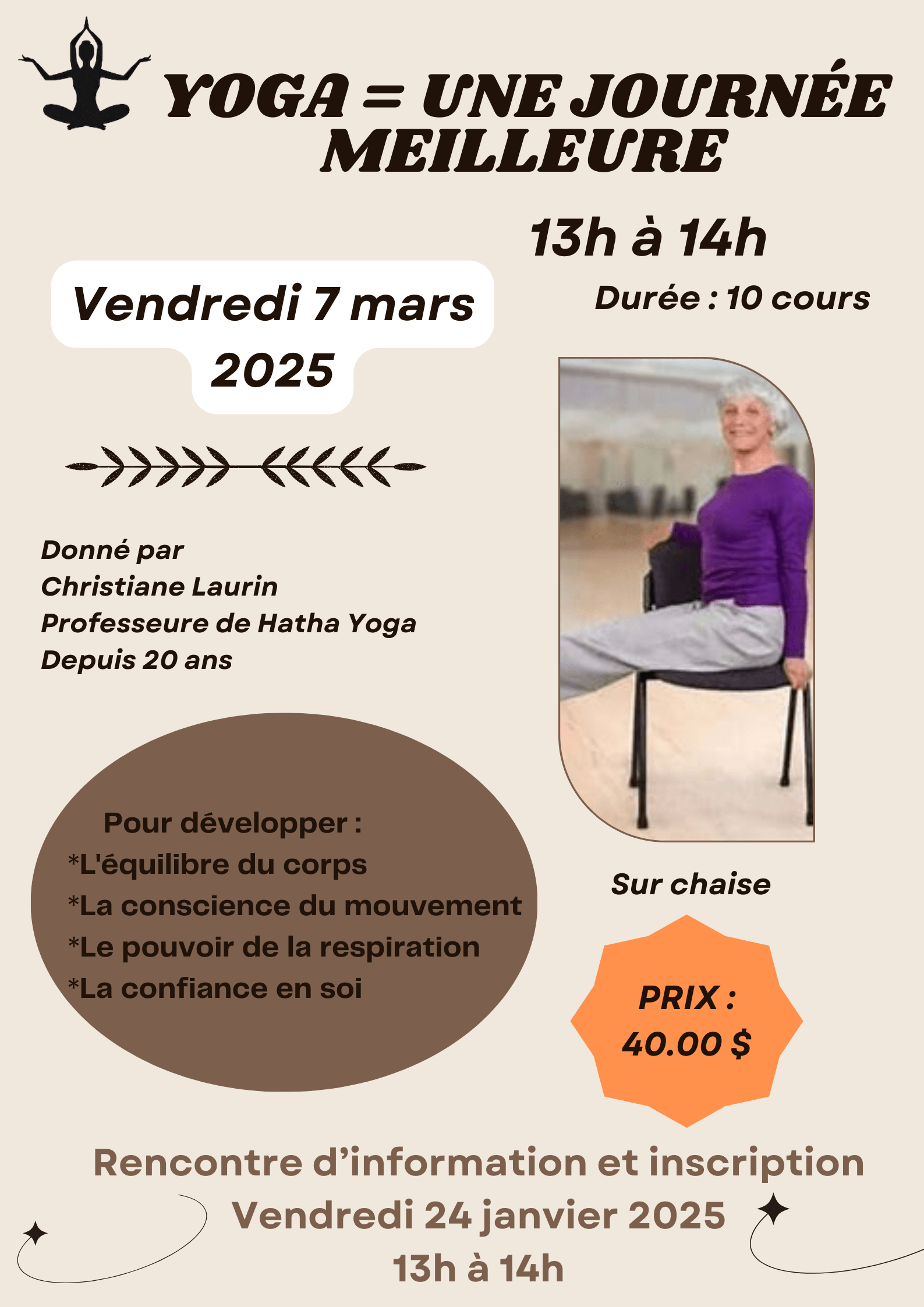 Image de l'article Cours de Yoga sur Chaise pour les 55 ans et plus