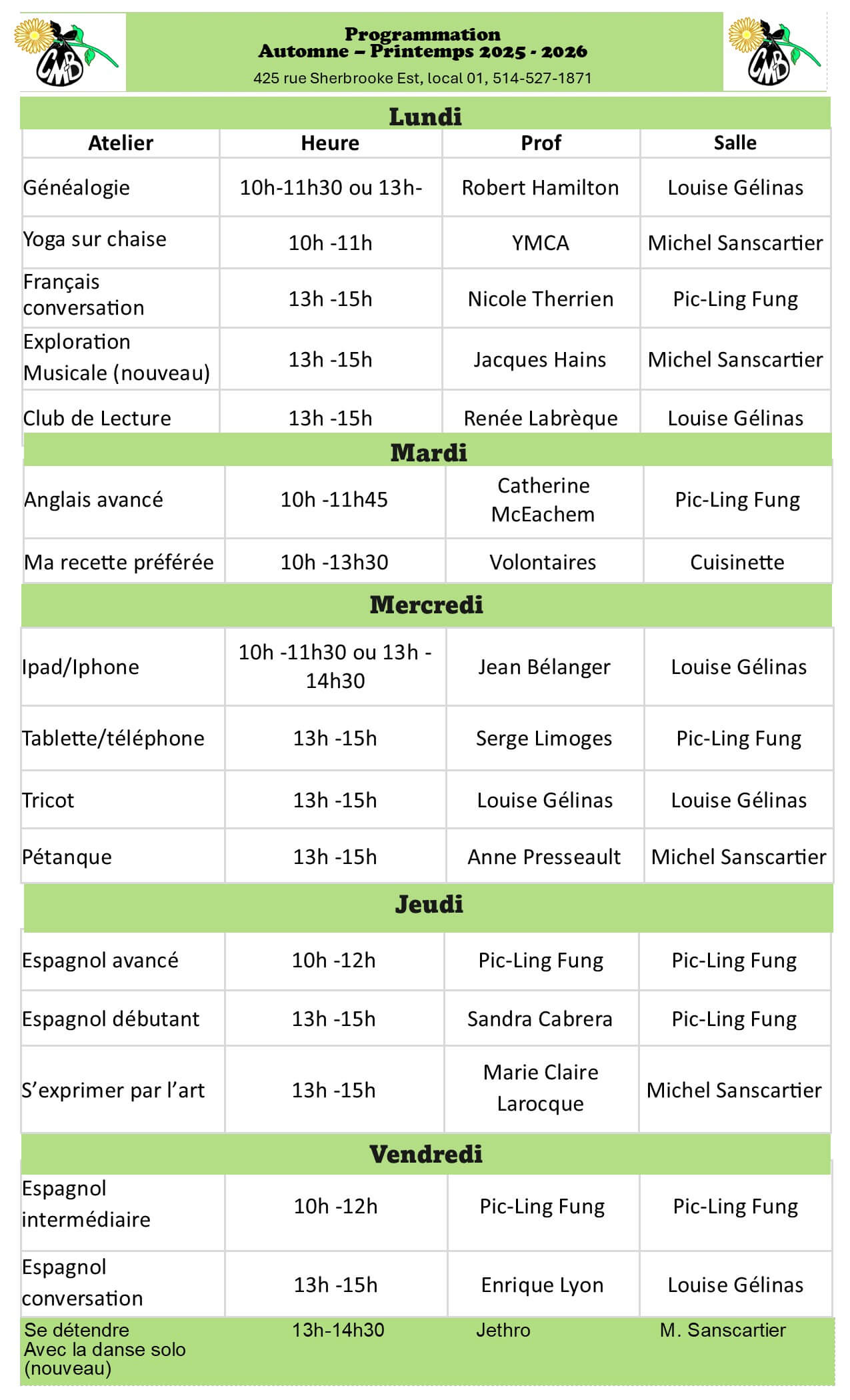 Image de l'article Inscriptions aux activités du Carrefour Marguerite-Bourgeoys 2 au 5 septembre 2025