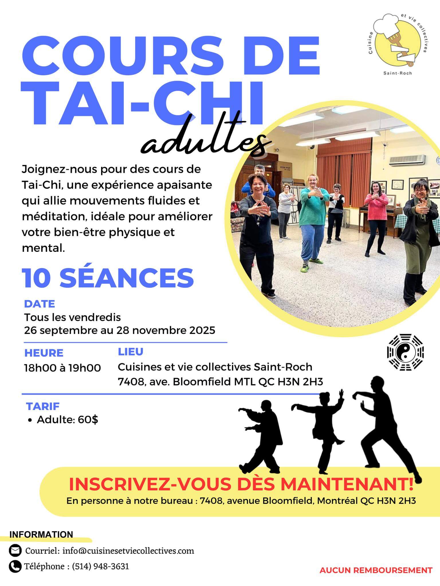 Image de l'article Session Automne 2025 – Inscription aux cours de Tai Chi !