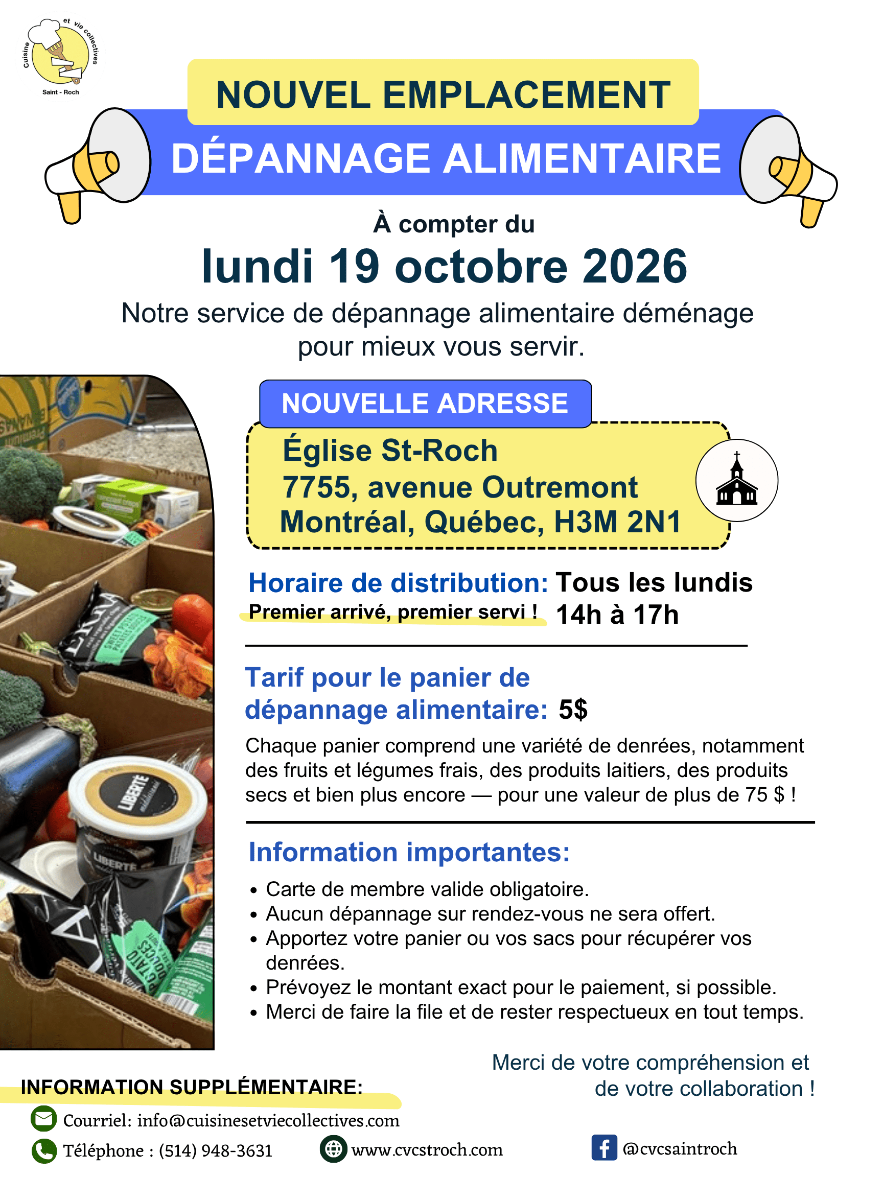 Image de l'article 📢 Nouvelle emplacement dépannage alimentaire !