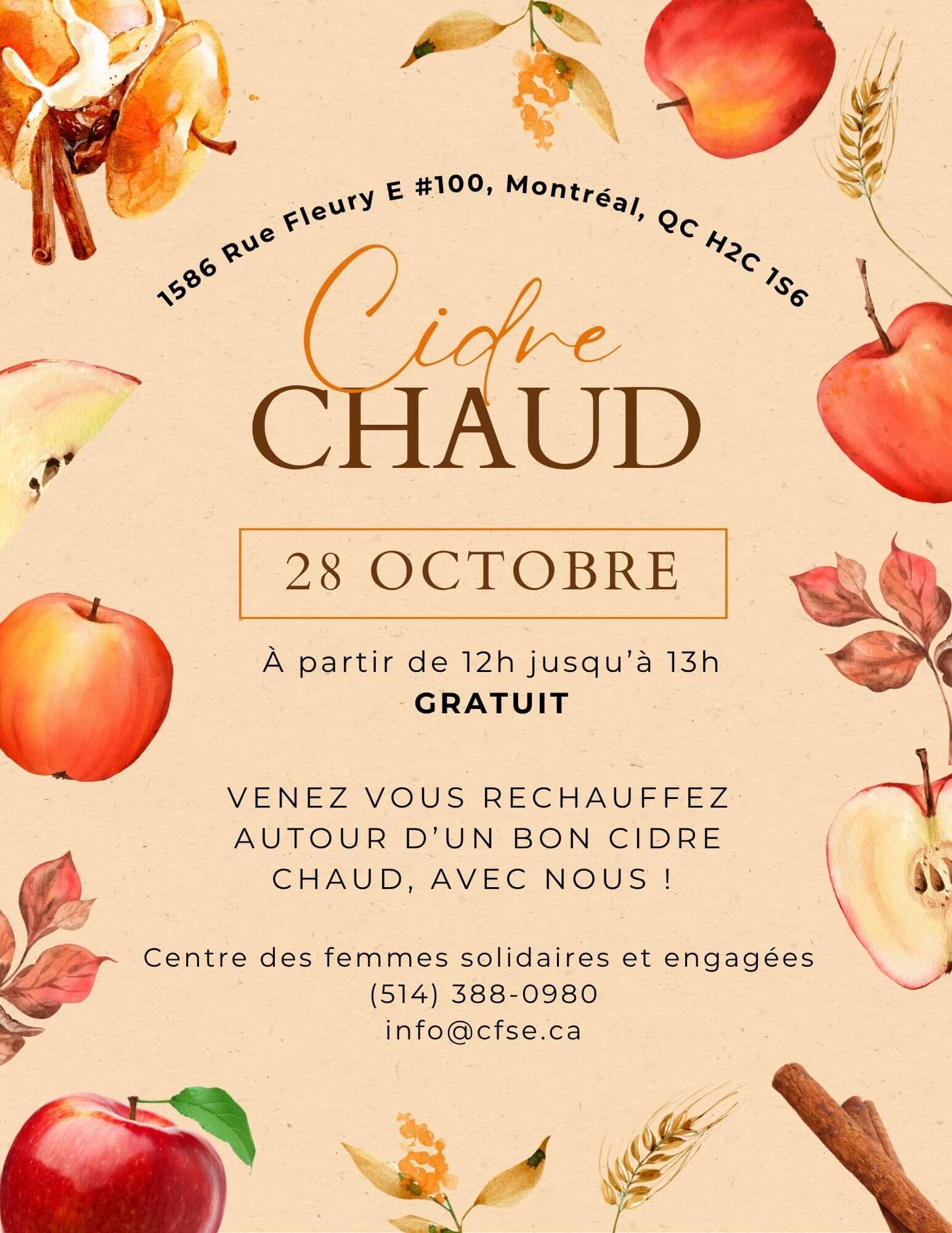 Image de l'article Diner communautaire: cidre chaud