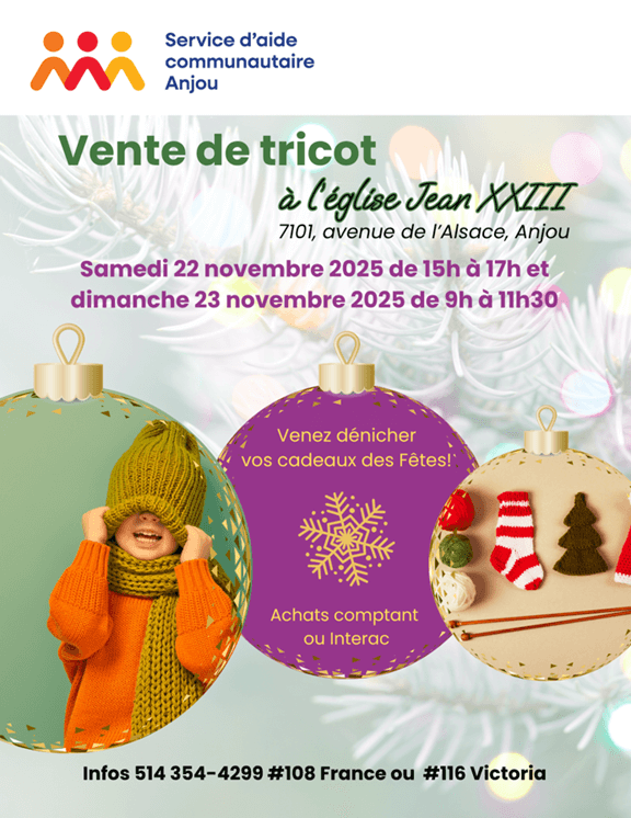 Image de l'article Vente de tricot à l’église Jean XXIII