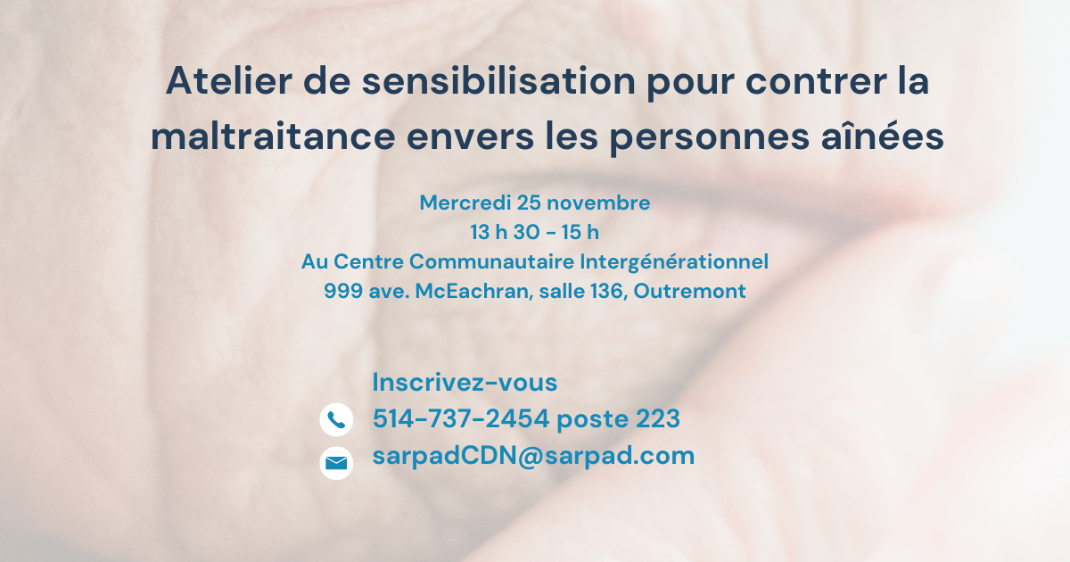 Image de l'article 𝗔𝘁𝗲𝗹𝗶𝗲𝗿 𝗱𝗲 𝘀𝗲𝗻𝘀𝗶𝗯𝗶𝗹𝗶𝘀𝗮𝘁𝗶𝗼𝗻 𝗽𝗼𝘂𝗿 𝗰𝗼𝗻𝘁𝗿𝗲𝗿 𝗹𝗮 𝗺𝗮𝗹𝘁𝗿𝗮𝗶𝘁𝗮𝗻𝗰𝗲 𝗲𝗻𝘃𝗲𝗿𝘀 𝗹𝗲𝘀 𝗽𝗲𝗿𝘀𝗼𝗻𝗻𝗲𝘀 𝗮𝗶̂𝗻𝗲́𝗲𝘀