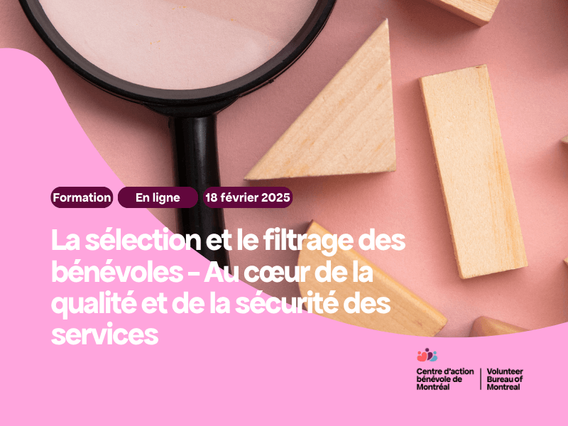 Image de l'article Formation : La sélection et le filtrage des bénévoles – 18 février