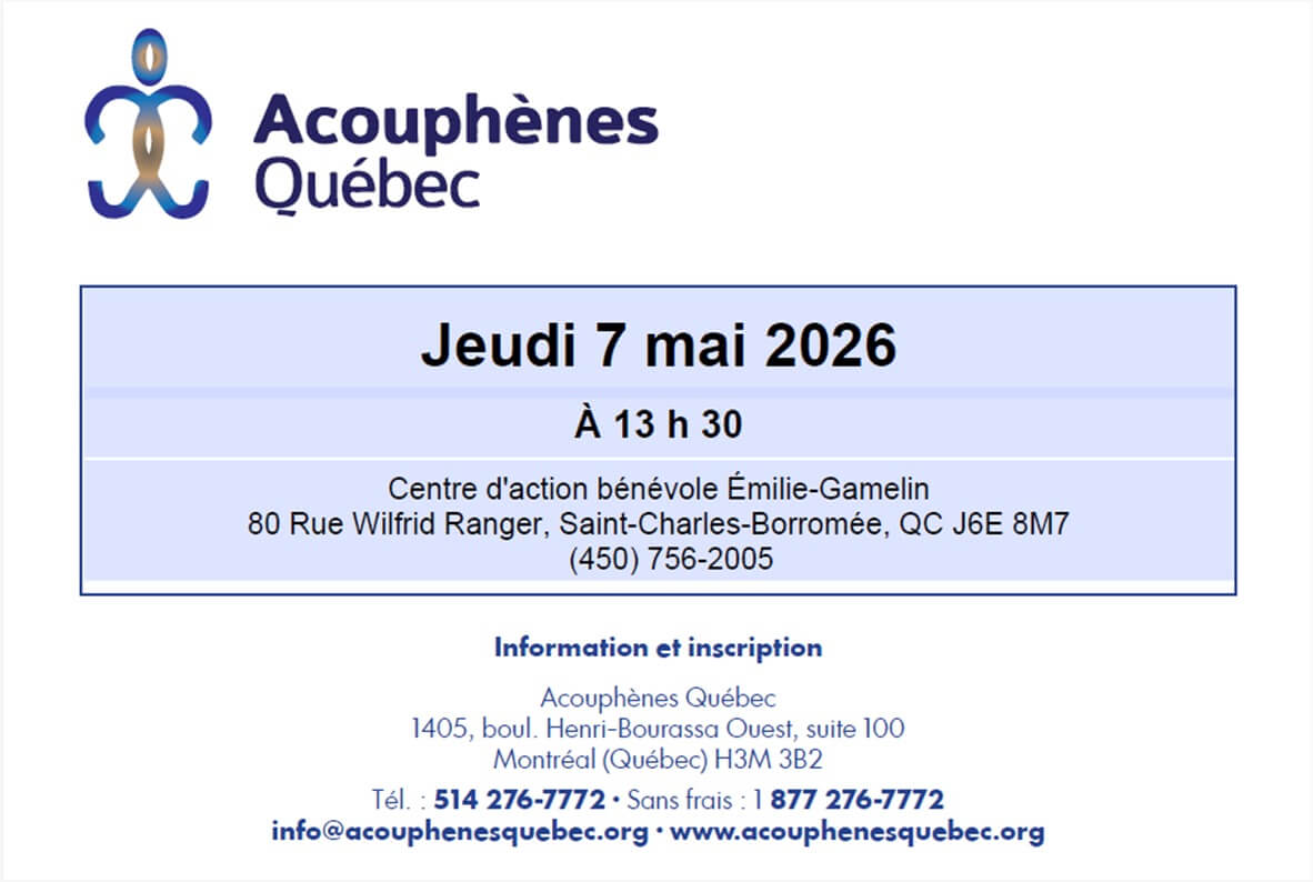 Image de l'article Atelier gratuit – Parlons acouphènes (Joliette)