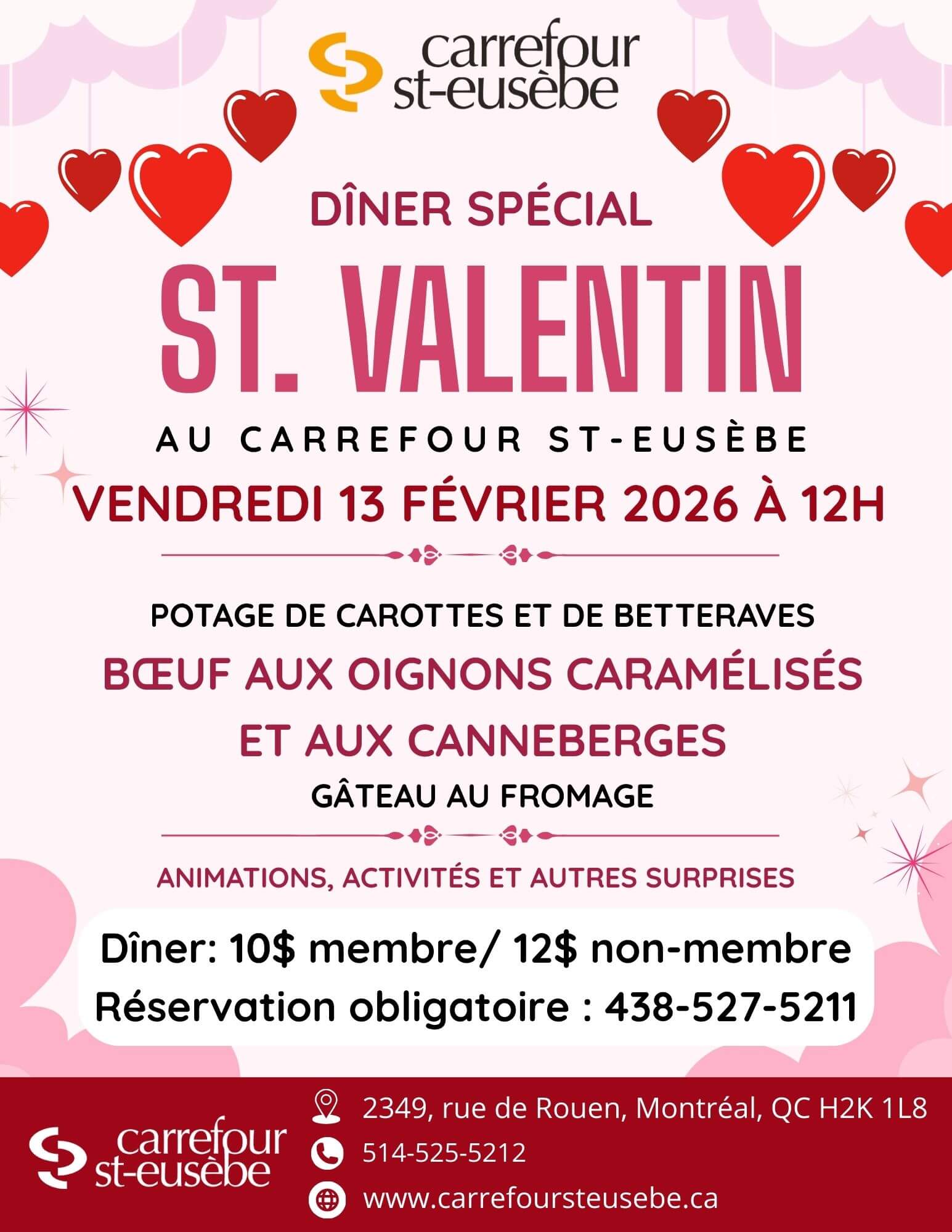 Image de l'article Dîner spécial St. Valentin au Carrefour St. Eusèbe