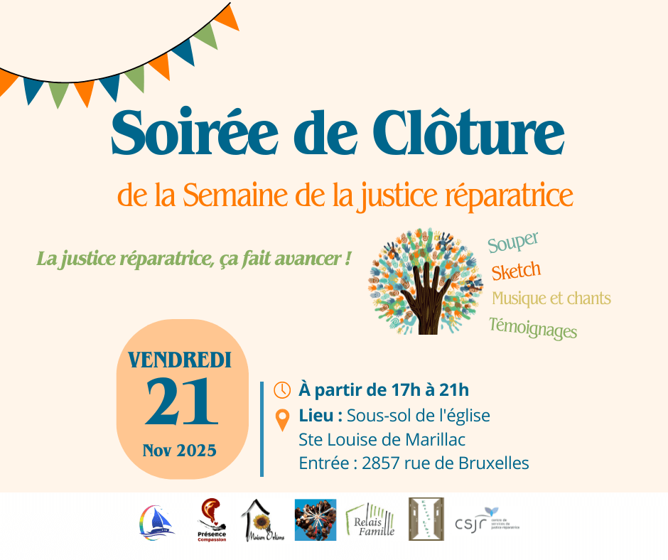 Image de l'article Soirée de clôture de la Semaine de la justice réparatrice