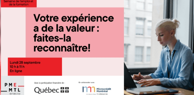 Image de l'article Votre expérience a de la valeur : Faites-la reconnaître ! (PME MTL Est-de-l’Île x Cégep Marie-Victorin)