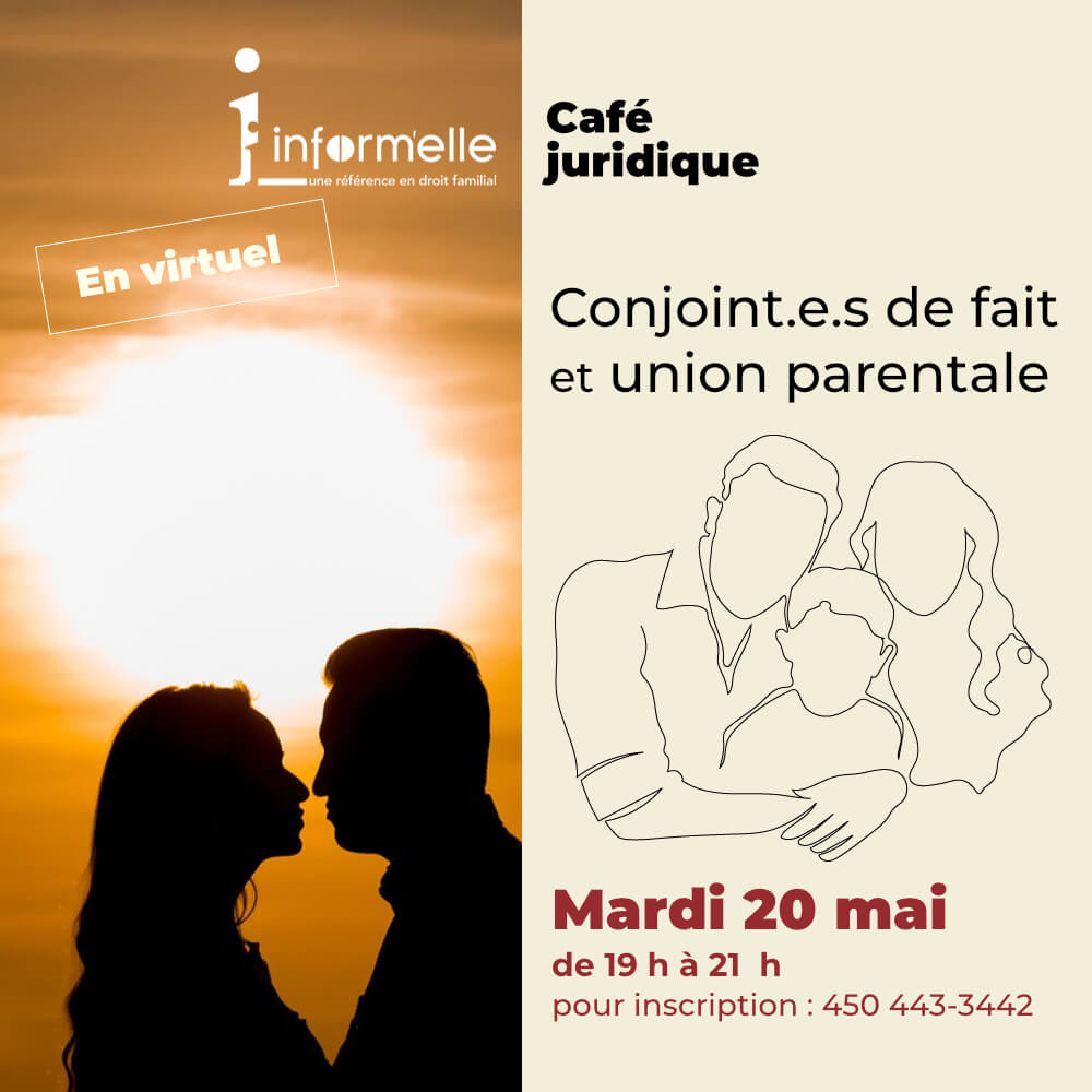Image de l'article Café juridique en droit de la famille  sur les conjoint.e.s de fait et l’union parentale
