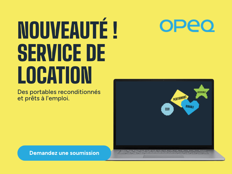 Image de l'article OPEQ élargit son impact : des portables reconditionnés disponibles en location
