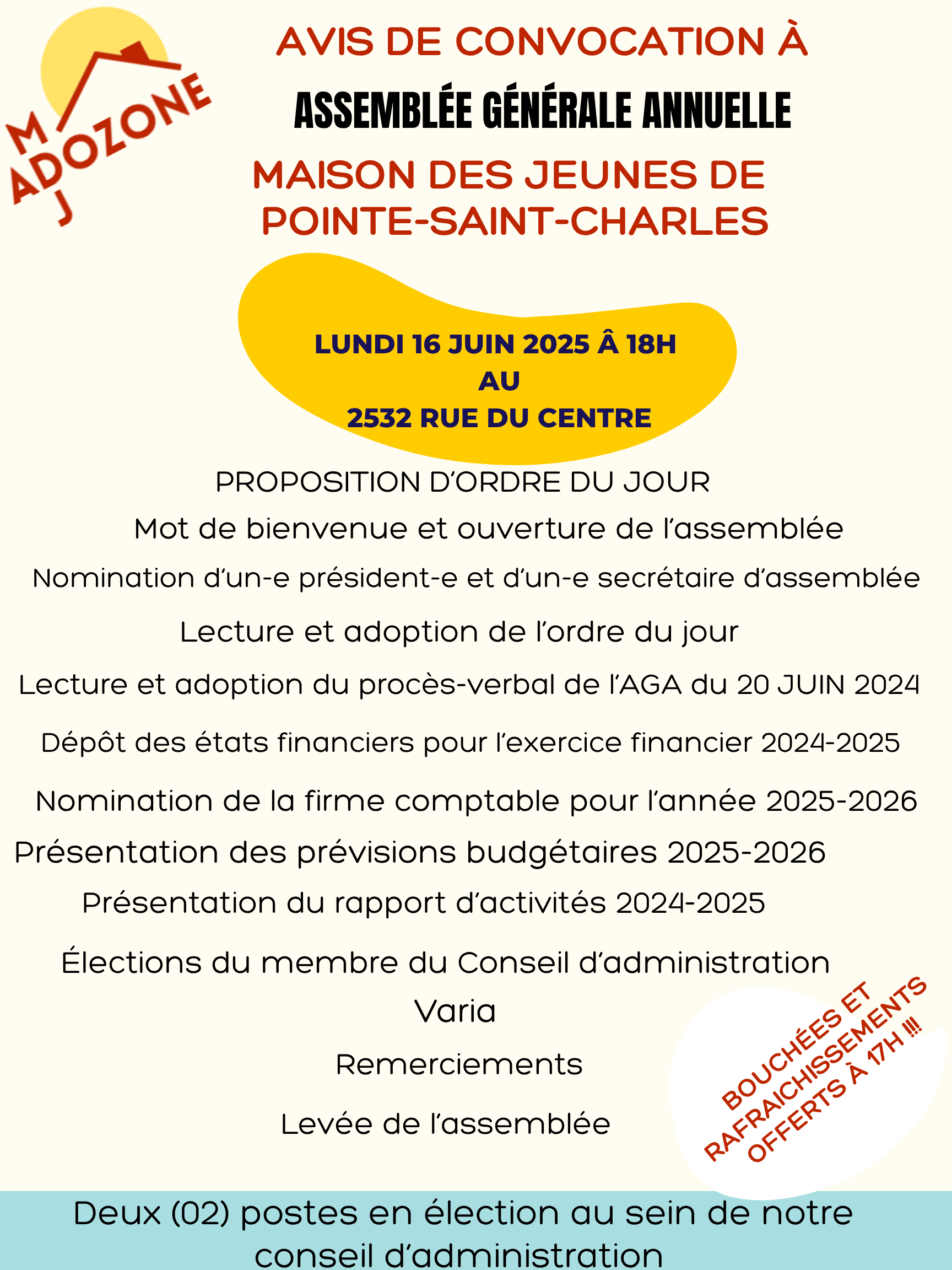 Image de l'article AVIS DE CONVOCATION AGA MAISON DES JEUNES