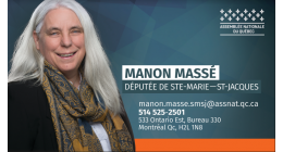 Logo de Manon Massé, députée provinciale de Sainte-Marie – St-Jacques – bureau de circonscription