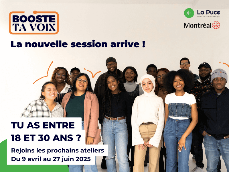 Image de l'article Nouvelle session du programme Booste ta voix ce printemps 2025 ! – Pour les 18-30 ans