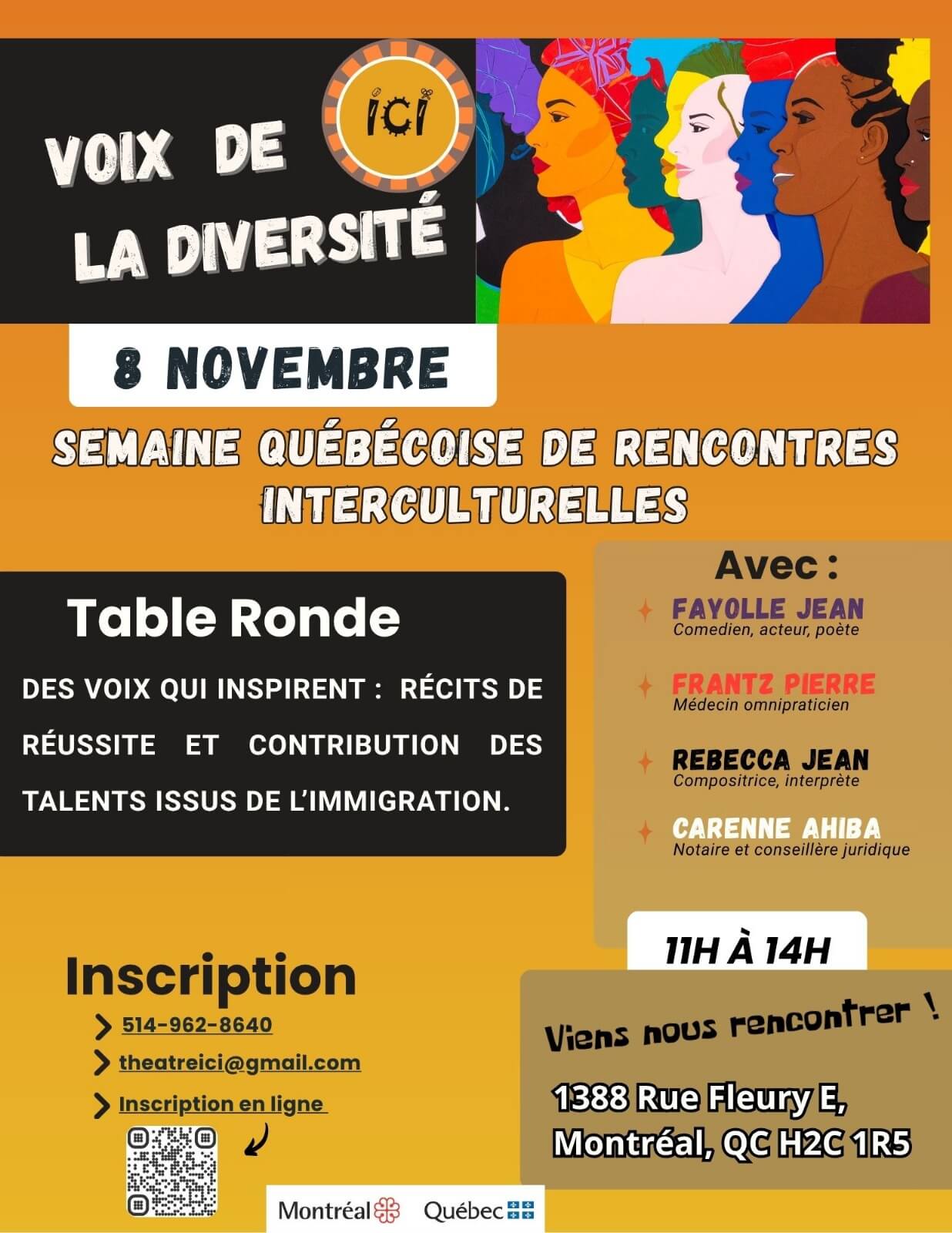 Image de l'article VOIX DE LA DIVERSITÉ – TABLE RONDE : Semaine  Québécoise de Rencontres Interculturelles
