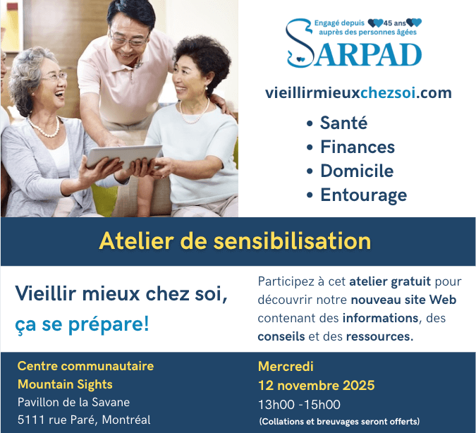 Image de l'article Ateliers de sensibilisation: Vieillir mieux chez soi, ça se prépare!