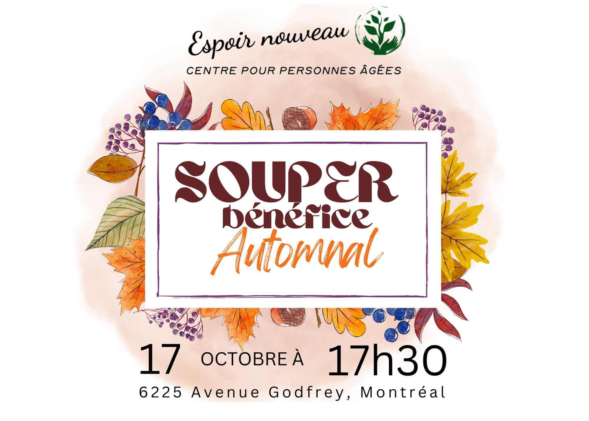 Image de l'article Espoir Nouveau vous invite au souper-bénéfice automnal 2025 