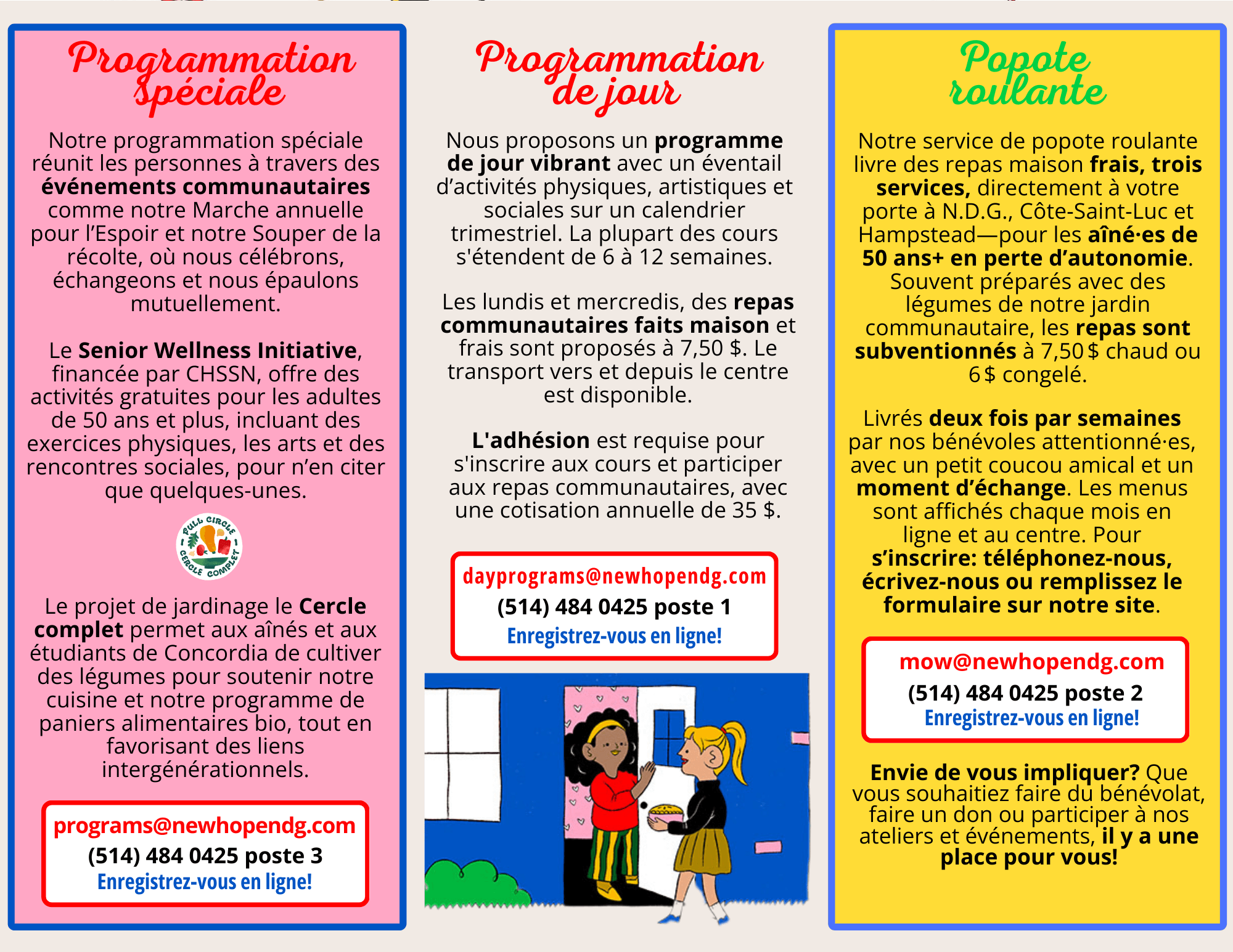 Image de l'article Dîners communautaires à 7.50$ et programmation de jour à Espoir Nouveau – New Hope