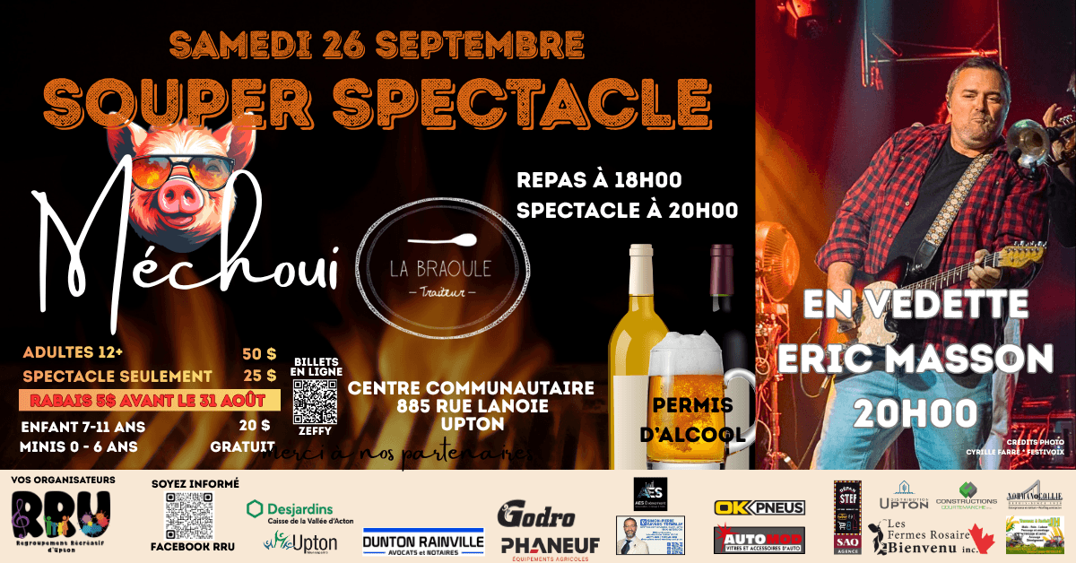 Image de l'article Souper Spectacle Méchoui à Upton