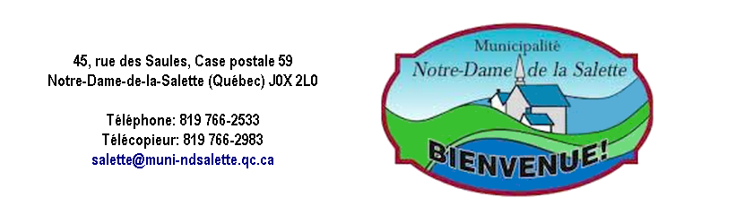 Logo de Municipalité de Notre-Dame-de-la-Salette