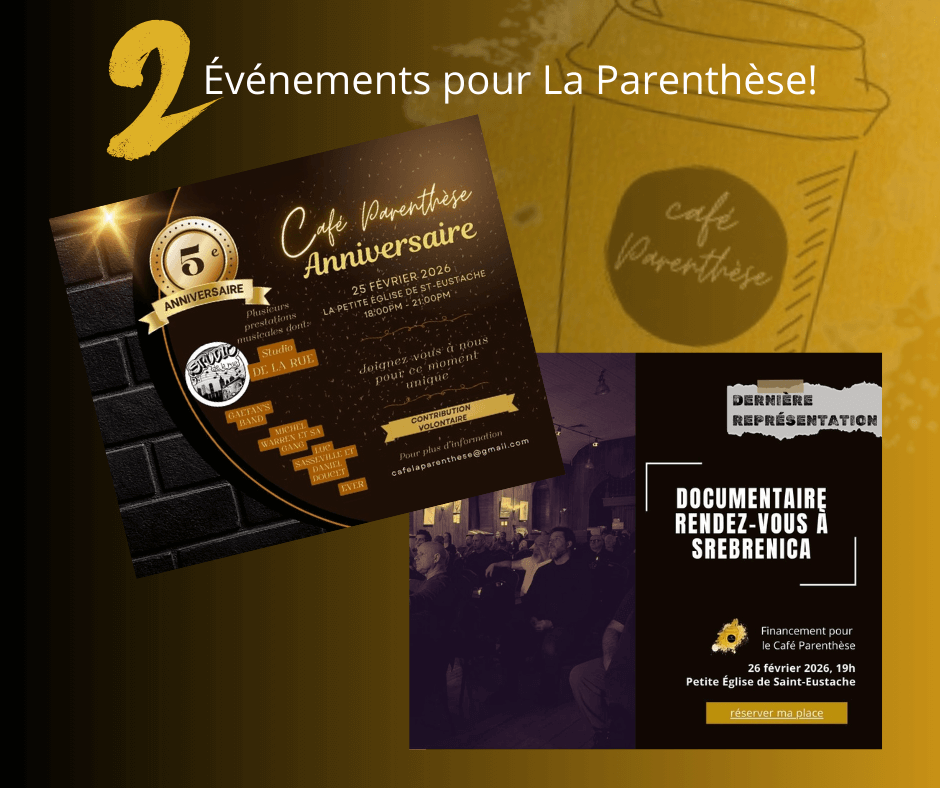 Image de l'article Fête du 5e anniversaire du Café Parenthèse – Projection du documentaire Rendez-vous à Srebrenica