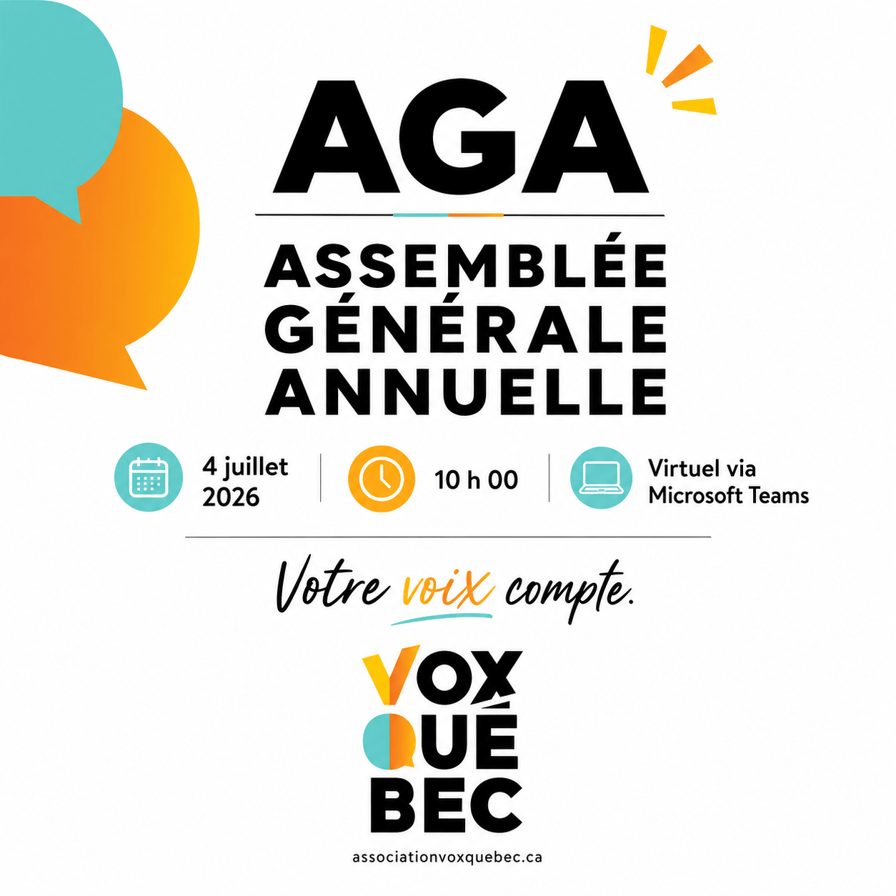 Image de l'article Assemblée générale annuelle de Vox Québec – AGA 2026