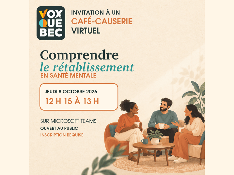 Image de l'article Invitation à un café-causerie : Comprendre le rétablissement en santé mentale