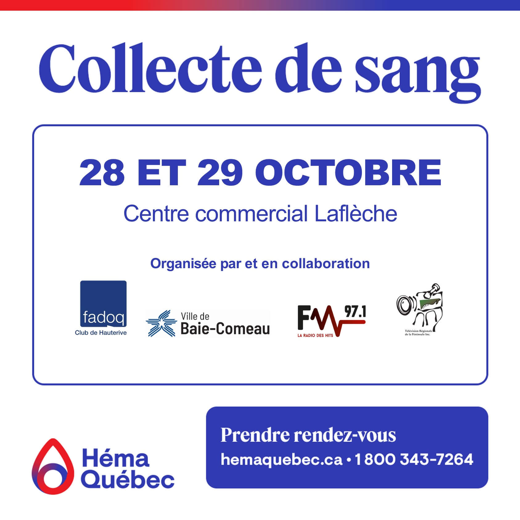 Image de l'article Collecte de sang parrainé par la FADOQ de Hauterive