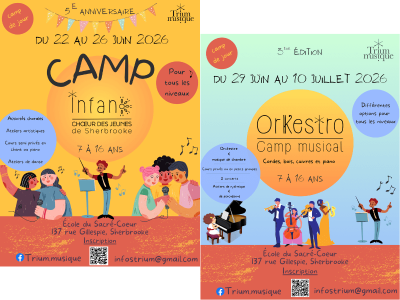 Image de l'article CAMPS DE JOUR – Été 2026 – camps choral et musical