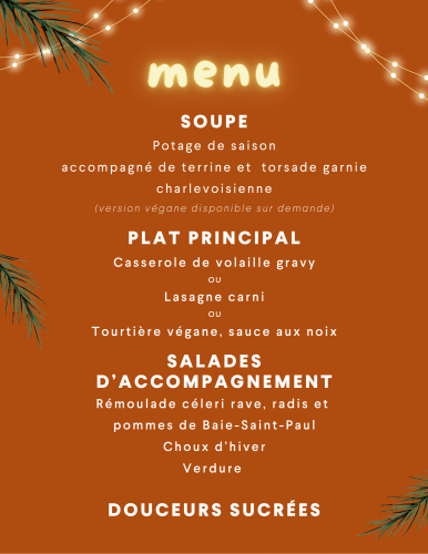 Menu de noel 2025