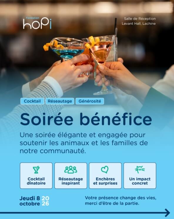 Image de l'article Soirée bénéfice de la fondation hoPi, le 8 octobre à Lachine
