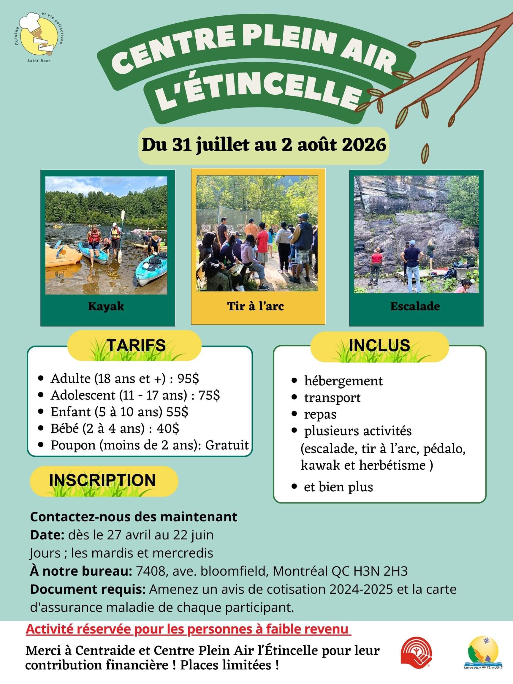 Image de l'article Invitation à un séjour dans la nature au Centre Plein Air l’Étincelle du 31 juillet au 2 août 2026