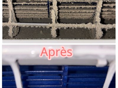 Avant et après le nettoyage d'une Unité Murale
