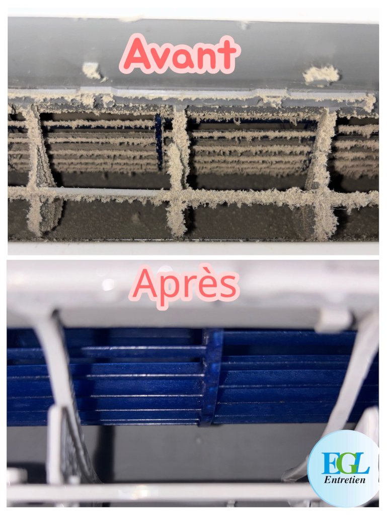Avant et après le nettoyage d'une Unité Murale